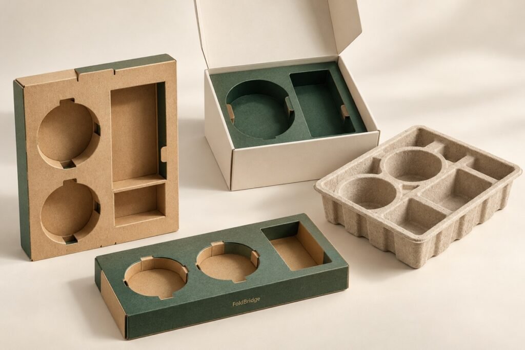 Paperboard cutout and molded pulp insert concept studies