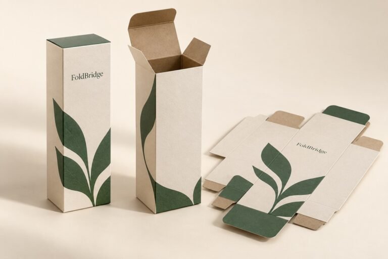 Folding carton concept with closed, open and flat paperboard forms
