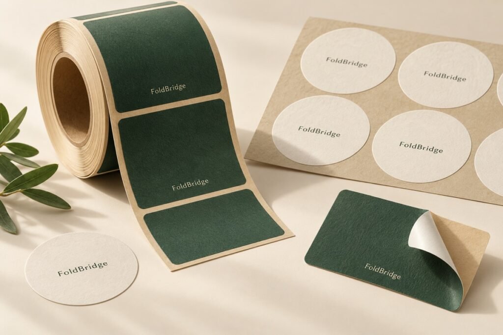 Printed label roll and sticker sheet concept studies