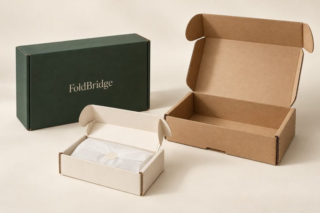Corrugated mailer concept with open and closed box configurations